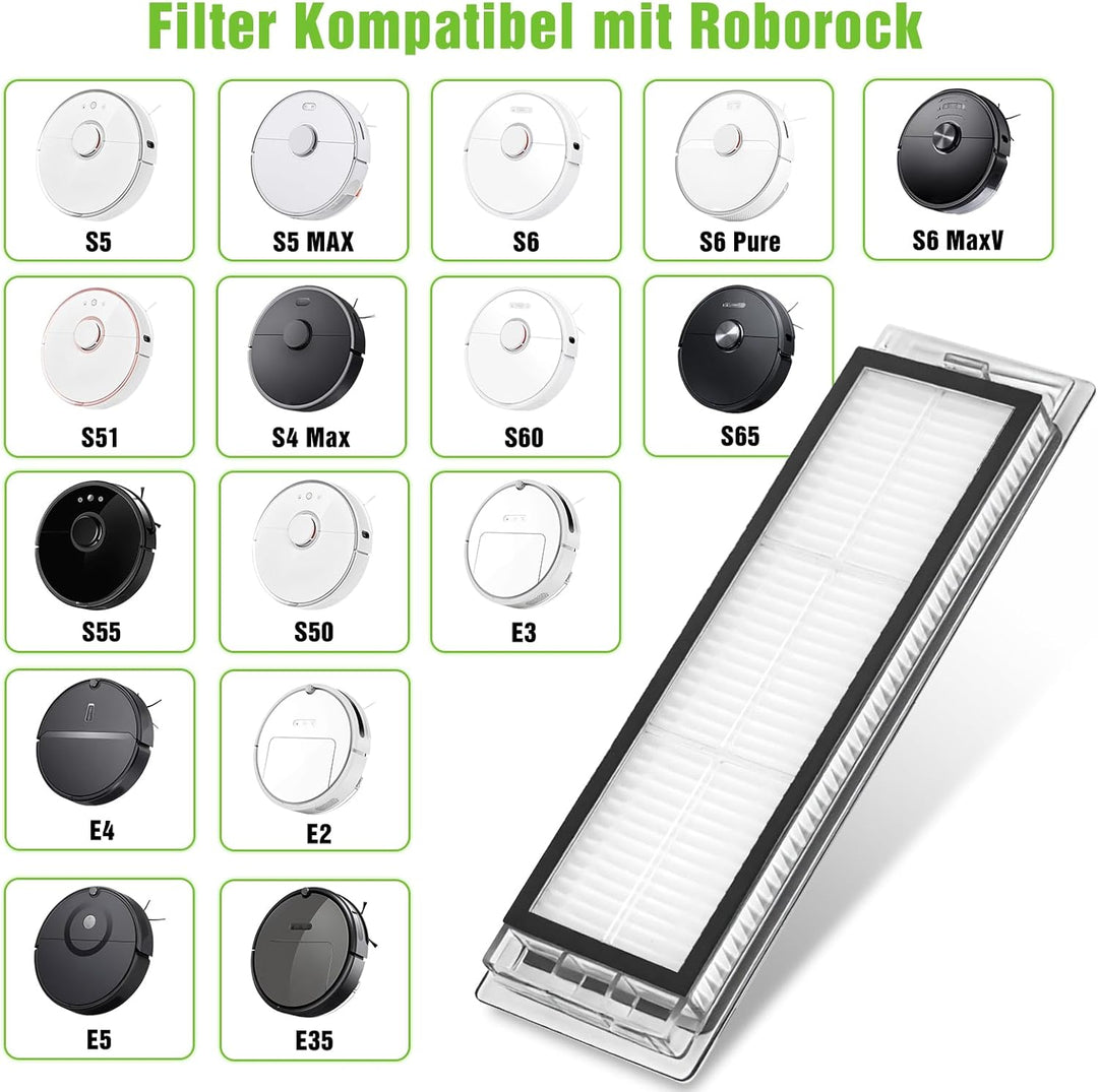 10 Stück Hepa-Filter für Xiaomi Roborock S5 Max S6 S6 Pure S6 MaxV S60 S65 S5 S50 S55 E25 E35 Staubs