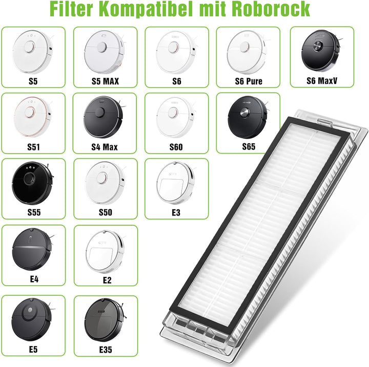 10 Stück Hepa-Filter für Xiaomi Roborock S5 Max S6 S6 Pure S6 MaxV S60 S65 S5 S50 S55 E25 E35 Staubs