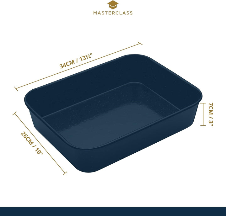 MasterClass Emaille-Bräter, Induktionssicherer 1mm Stahl mit kratzfester Beschichtung, Medium (34 x