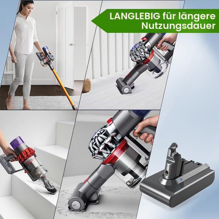 Akku für Dyson V6 Serie, 7500mAh Neues Upgrade Hochkapazitäts Ersatzakku für Dyson V6 Tier/Absolut/M
