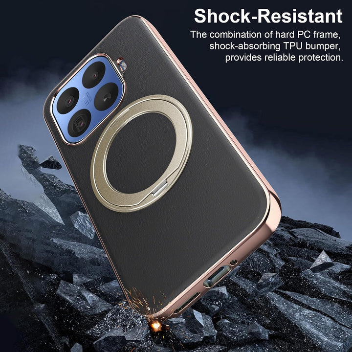 Magnethülle für Xiaomi 17T Pro, luxuriöse Lederrückseite mit Ständer, 360° Verstellbarer Ständer, st