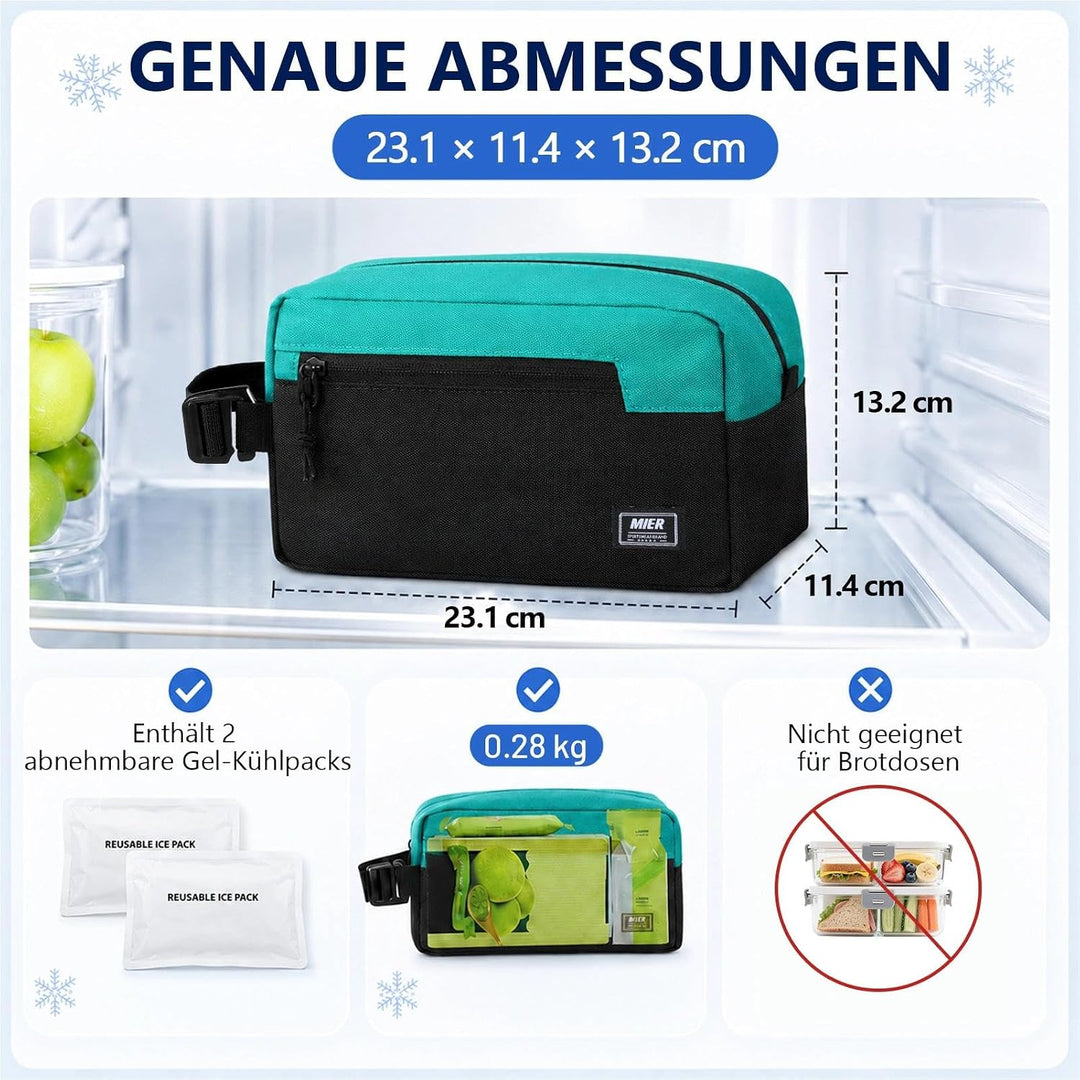 MIER Lunch Tasche Gefrierbare Kühltasche SnackboxKleine gefrierfähige Mini-Kühltasche mit Isolierung