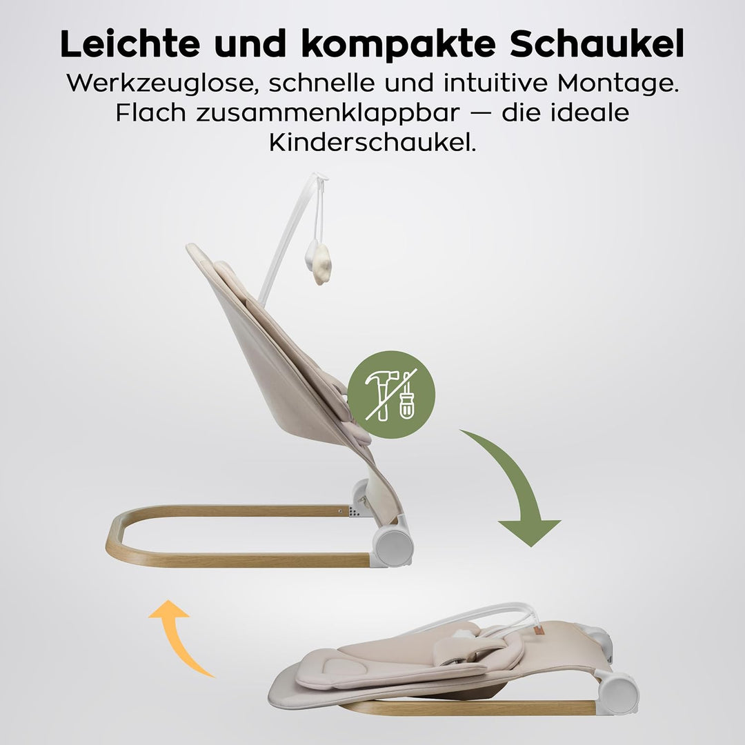 Tulano Moon 50 | Babywippe für Neugeborene, Babyschaukel ergonomisch mit verstellbarer Rückenlehne,