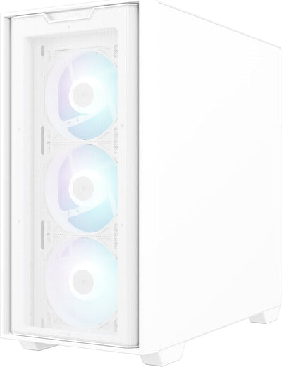 ASUS A21 Plus TG ARGB White microATX PC Gehäuse (vorinstallierte ARGB-Lüfter, Mesh Frontpanel, kompa