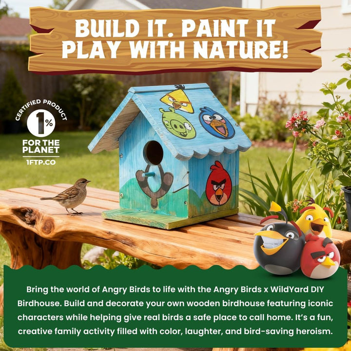 Angry Birds X WildYard DIY Vogelhaus-Bausatz – Holz-Nistkasten zum Bemalen & Bauen, Zedernholz Vogel