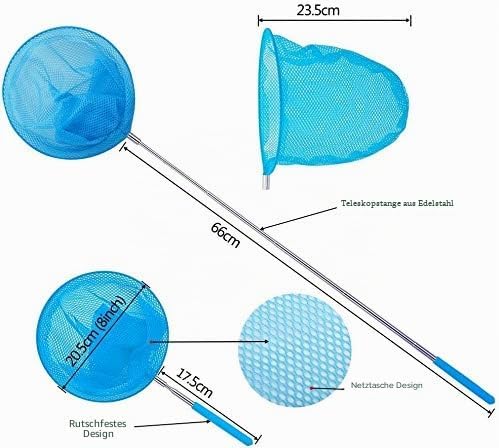 LATERN 6 Stücke Teleskopisch Schmetterlingsnetz Fischernetze Ausziehbar von 37 bis 86cm für Kinder d