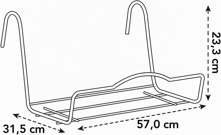 elho Supports Metall 60 - Zubehör für Balkon &amp; Aussen Zubehör - Ø 58.5 x H 22.5 cm - Schwarz/Anthraz