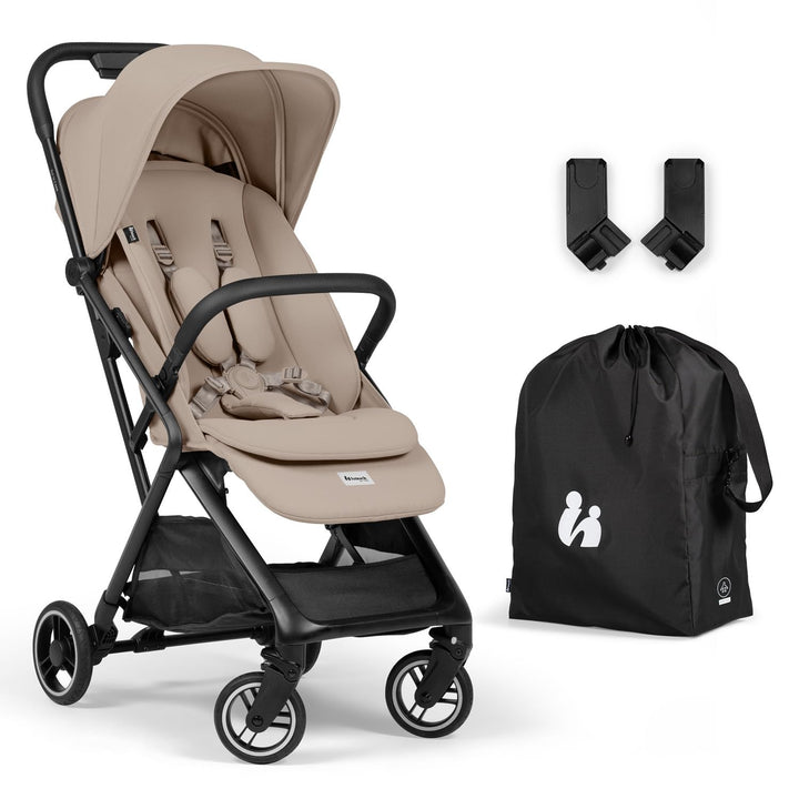 hauck All-in-One Reisebuggy Set, Flugzeug Handgepäck, Fly N Care Mocha | Einhändig klappbar mit Trag