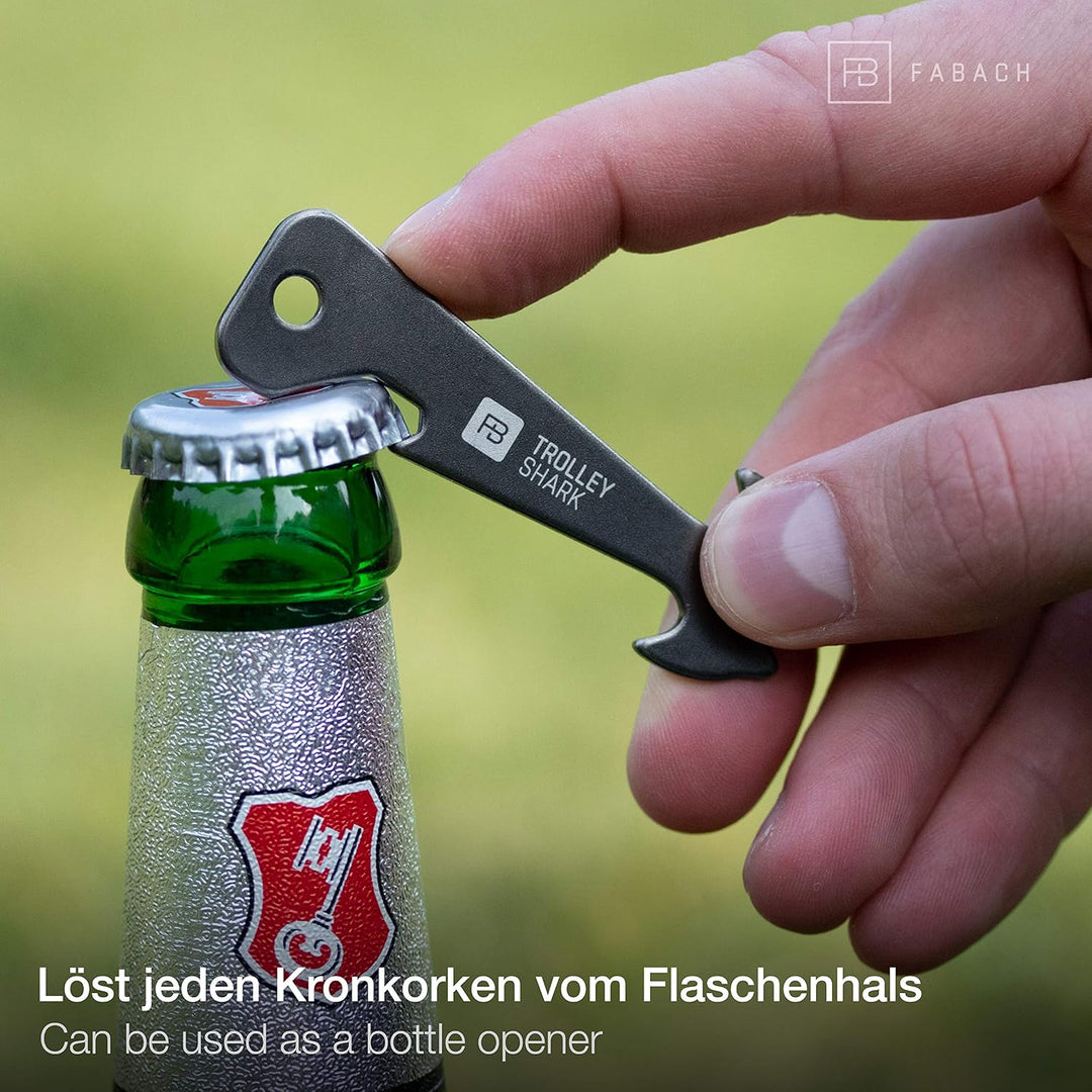 FABACH 3 TROLLEY SHARK Blacky Einkaufswagenlöser Schlüsselanhänger - Abziehbarer Einkaufswagenchip,