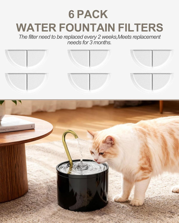 Katzenbrunnen Ersatzfilter, 6 Filter für Katzenbrunnen, kompatibel mit Trinkbrunnen für Haustiere, L