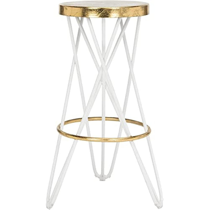 SAFAVIEH Modern Bar & Thekenhocker, Weiss und Gold Weiss / Gold, Weiss / Gold