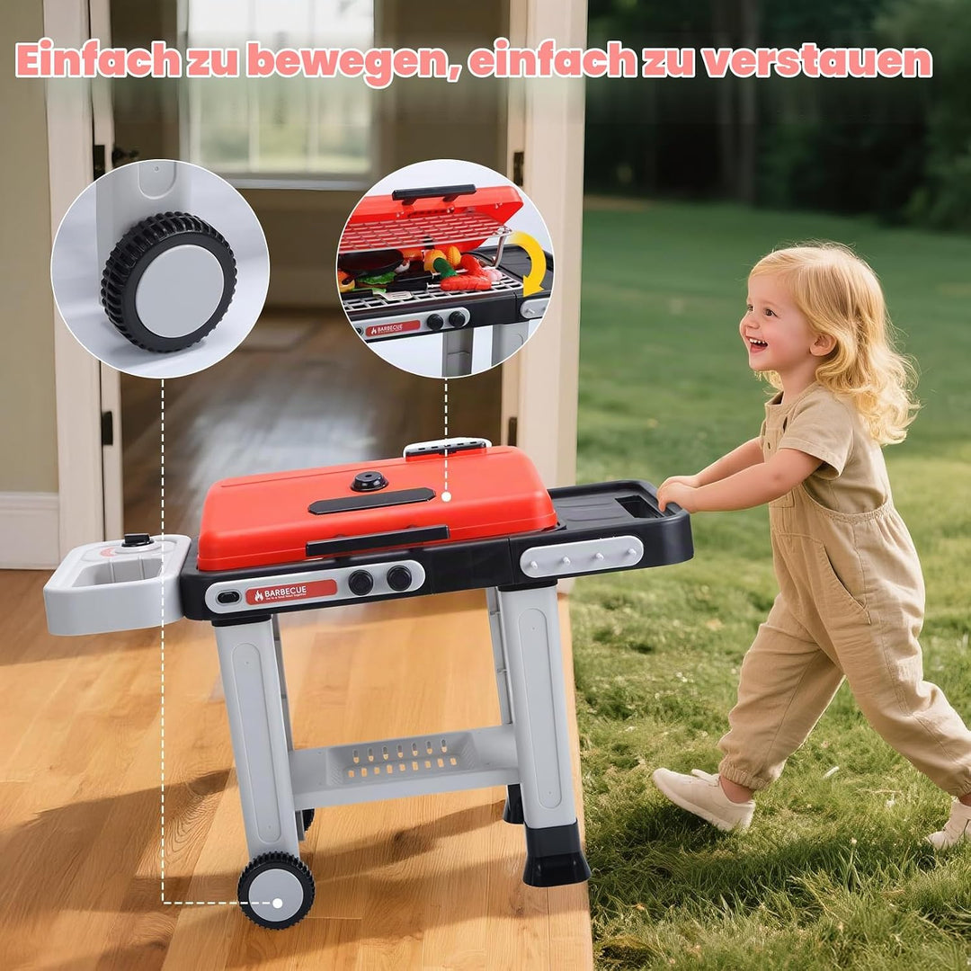 CUTE STONE BBQ Grillspielzeug für Kinder mit farbwechselndem Spielessen, brutzelnden Geräuschen &amp; Li