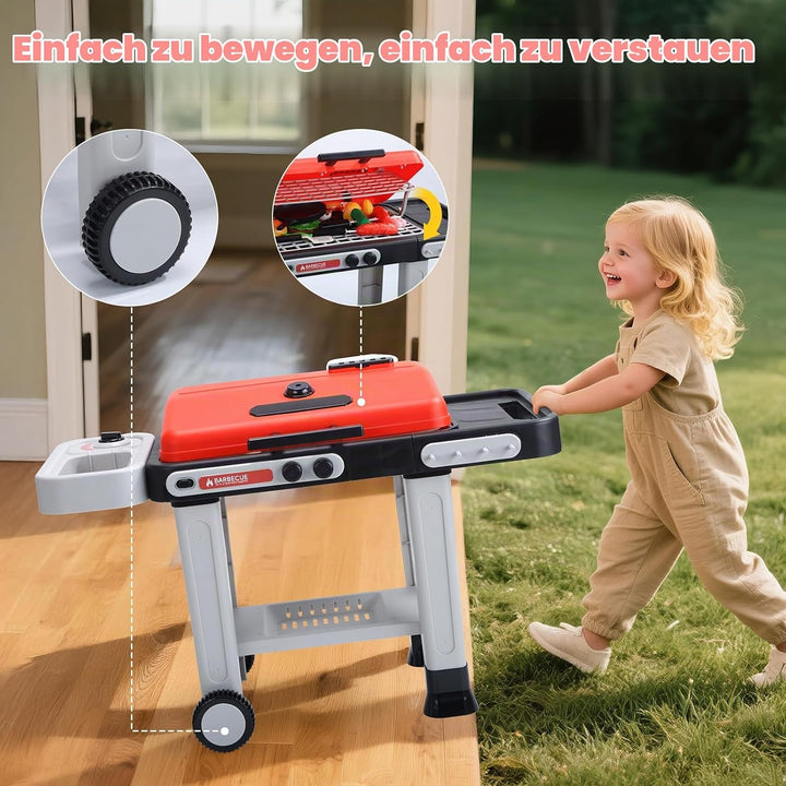 CUTE STONE BBQ Grillspielzeug für Kinder mit farbwechselndem Spielessen, brutzelnden Geräuschen &amp; Li