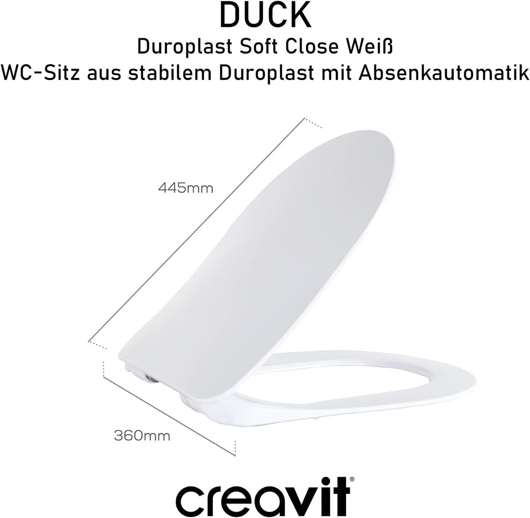 Creavit FREE Hänge-WC Wand WC spülrandlos Toilette inkl. Soft-Close Deckel antibakteriell weiss ohne