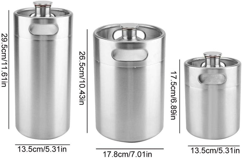 Mini-Bierfass, Mini-Bierfass aus Edelstahl mit spiralförmigem Deckel(5L), 5L