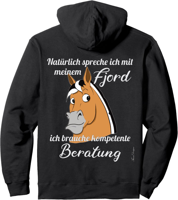 Lustiger Pferde Spruch mit Comic norwegisches Fjordpferd Pullover Hoodie