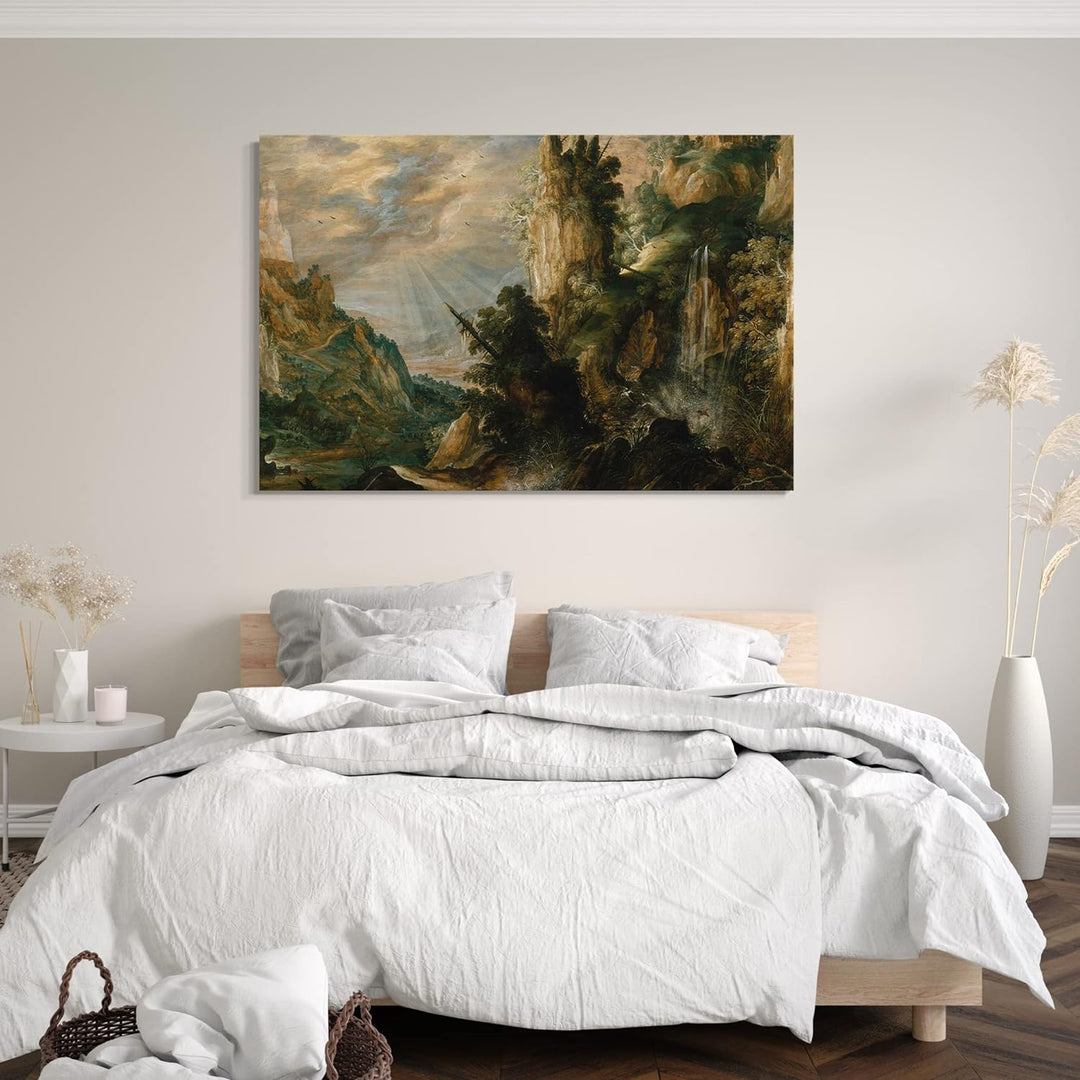 Printed Paintings Leinwand (120x80cm): Kerstiaen de Keuninck - Eine Berglandschaft mit einem Wass 12