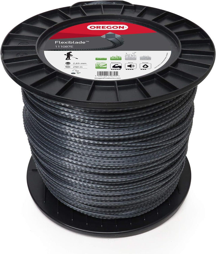 Oregon 111087E Gezahnter FlexiBlade-Mähfaden, 2,65 mm, 250 Meter-Spule 2,65MM X 250M, 2,65MM X 250M