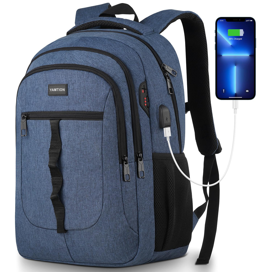 YAMTION 17.3 Zoll Rucksack Herren und Damen,Unisex Schulrucksack Teenager für Jungen Mädchen Laptop