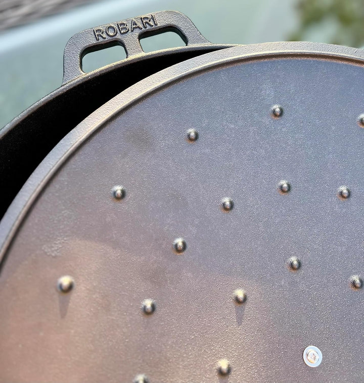 Gusseisen Kasan 12 L mit Deckel Schaumlöffel WOK KAZAN Campingtopf Gulaschkessel