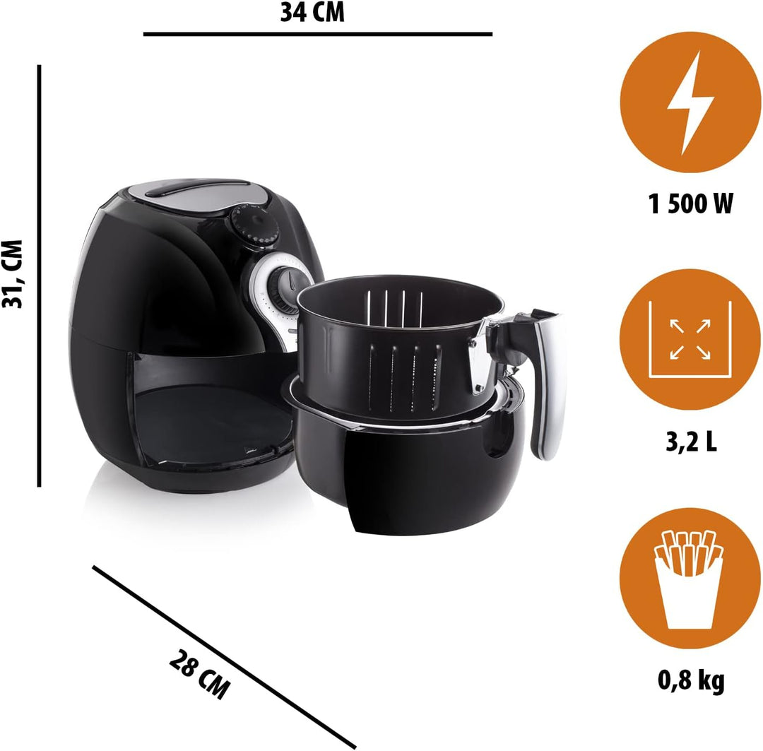 Tristar Heissluftfritteuse/Crispy Fryer XL mit einstellbarem Thermostat und Timer | ohne ÖL - einfac