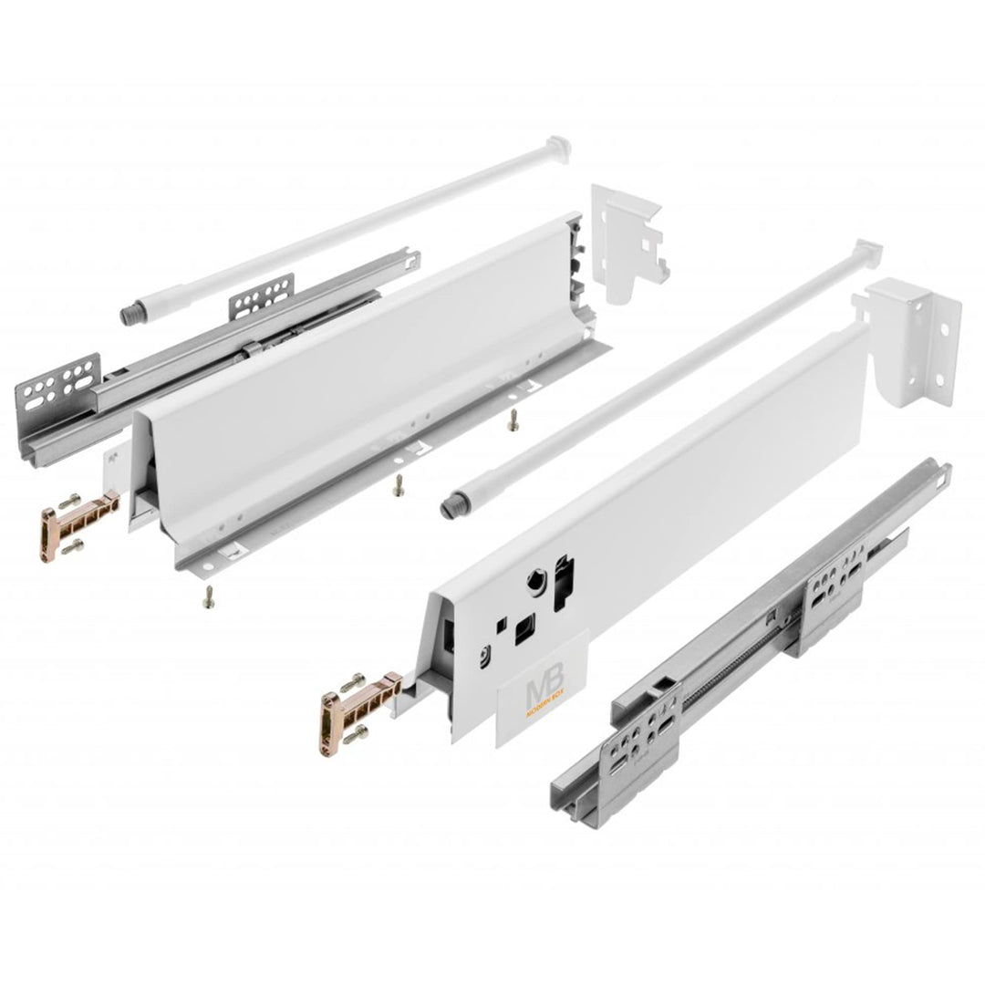 GTV - Modern Box Schublade I L=350mm H=146 mm I Weiss I Leises Schliessen I Belastung bis zu 40 kg I