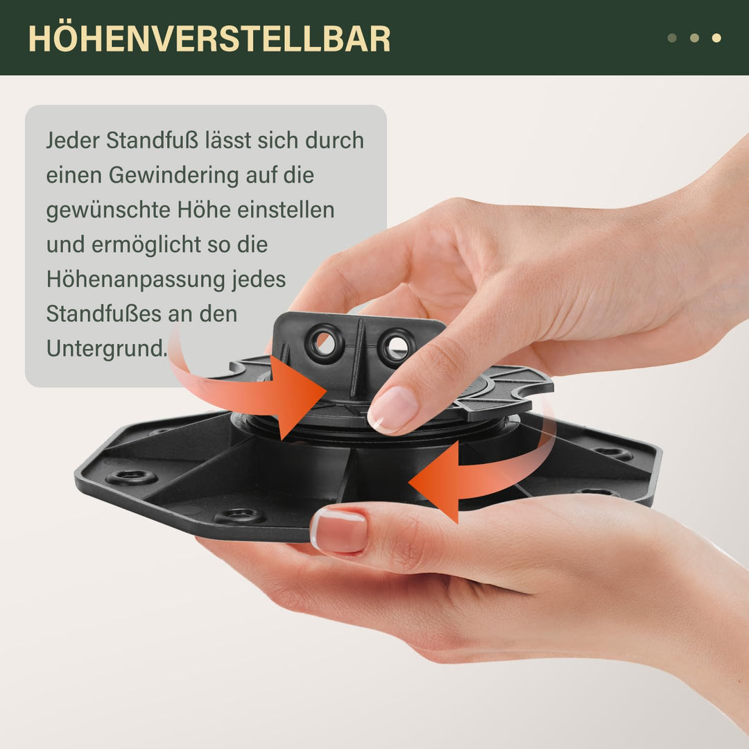 Gimisgu Stellfuss 10 Stück Stelzlager höhenverstellbar 18-30mm Plattenlager - Stelzlager für Terrass
