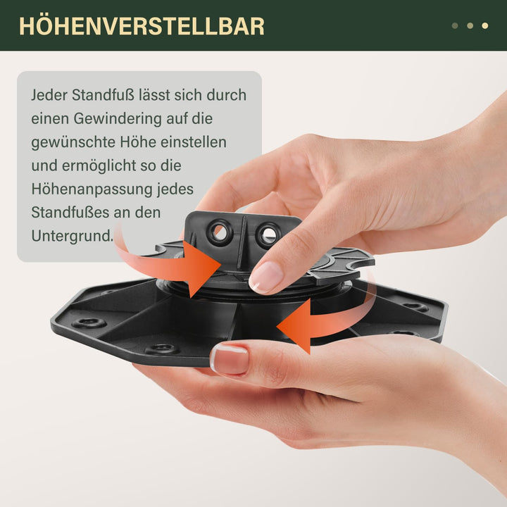 Gimisgu Stellfuss 10 Stück Stelzlager höhenverstellbar 18-30mm Plattenlager - Stelzlager für Terrass