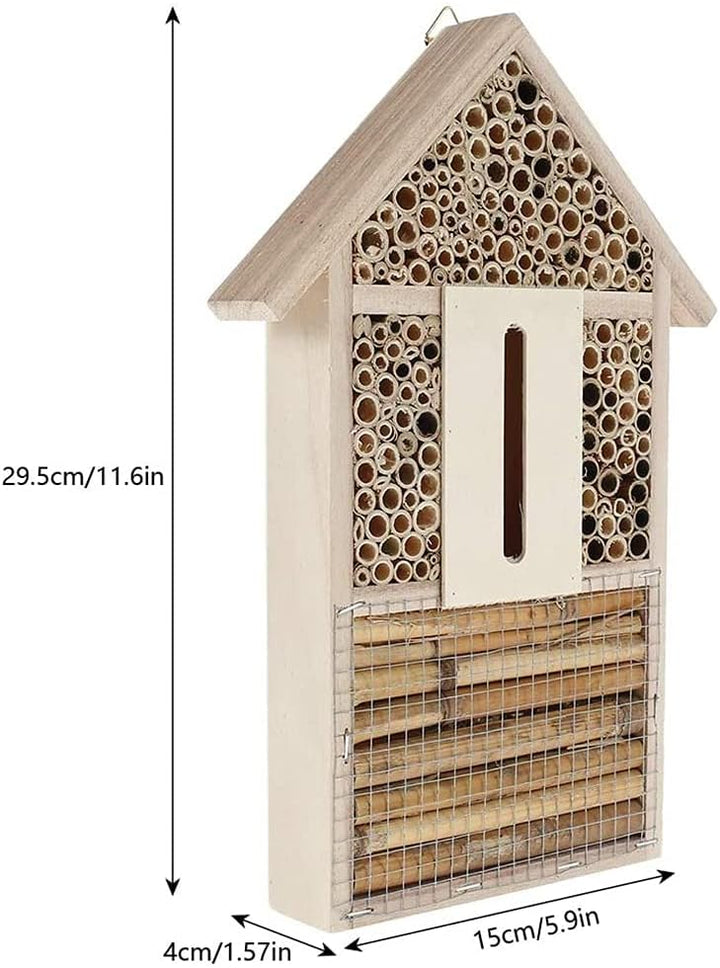 ANCLLO Grosses Bienenhaus Hotel Schmetterlingshäuser Outdoor Multi Qualität Natur Holz Insektenhotel