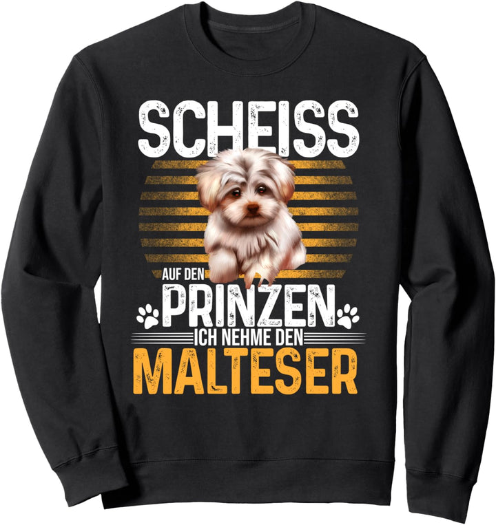 Malteser Hund Damen Herren Haustier Hunderasse Sweatshirt