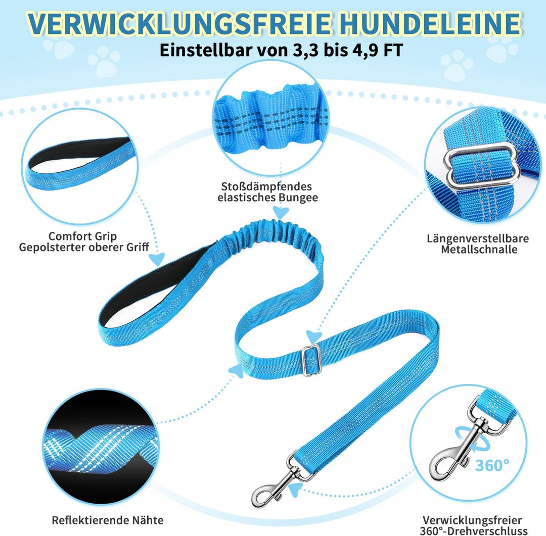 Eyein No-Pull Hundegeschirr mit Leine, Geschirr mit Weich Gepolstertes, Reflektierend, Verstellbares