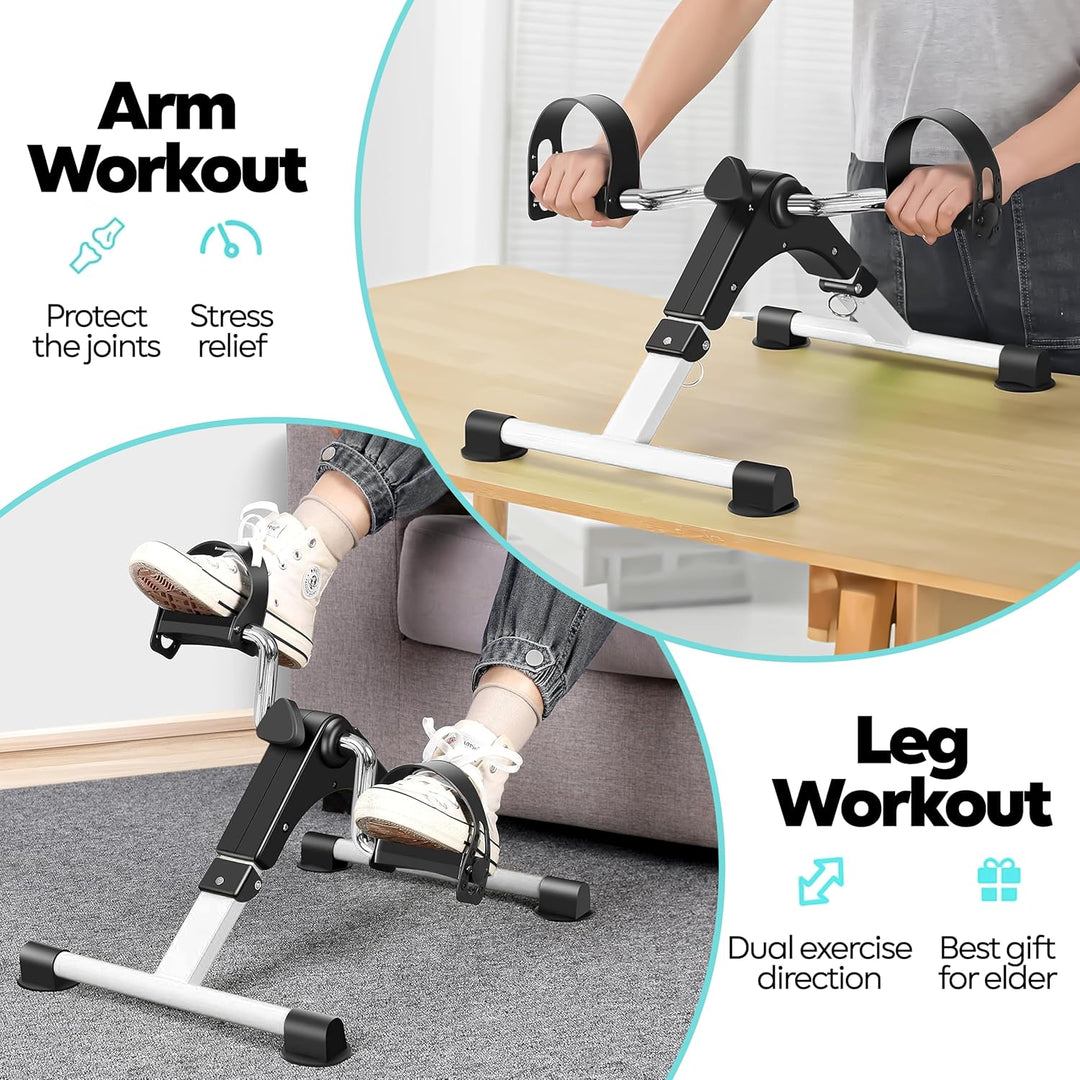 TechFit Pedal-Ausbilder, Mini-Heimtrainer für Heim und Büro, leichte Trainingsmaschine für Arme und