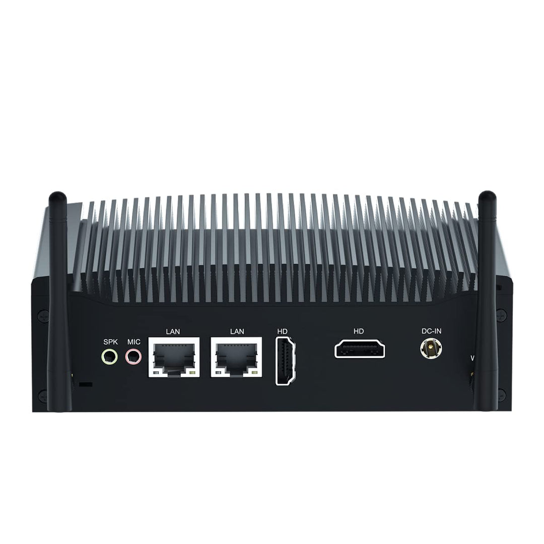 Industrieller Mini-Lüfterlos-PC W 11 Pro, Core i5 1235U, 16GB DDR5 256GB SSD, Dual HD, RJ45 LAN, RS2