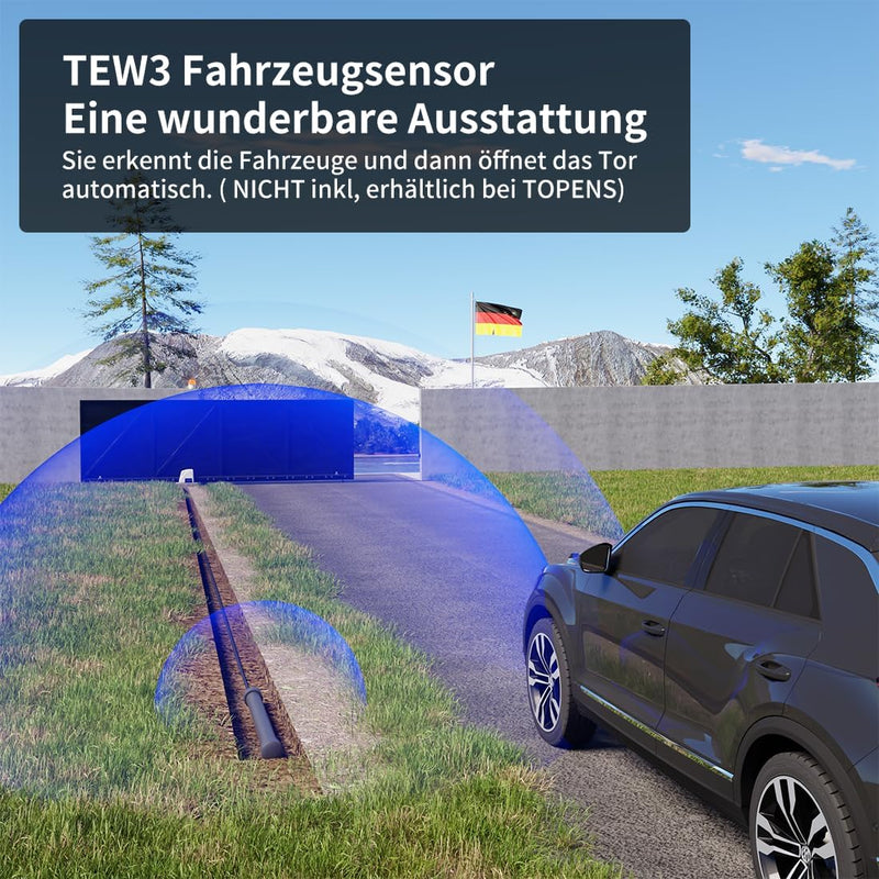 TOPENS RK1100T Schiebetorantrieb Torantrieb automatischer Antrieb Toröffner für max. 1300kg und 12m