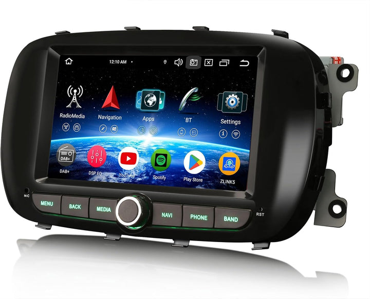 Erisin 7 Zoll 8-Kern 4GB RAM 64GB ROM Android 14 Autoradio mit GPS Navigation Für Fiat 500X 2014-202