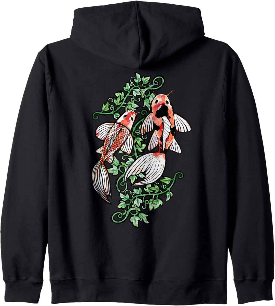 Koi Pond Koi-Teich-Kunst Ich liebe Koi-Fisch-Aquarell Kapuzenjacke