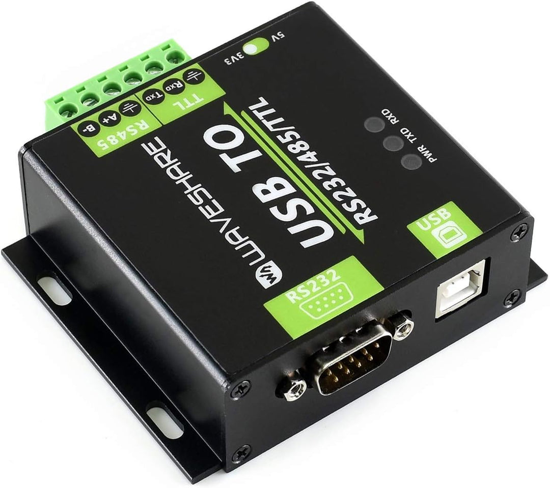 Waveshare USB to RS232/485/TTL Converter Onboard FT232RL Industrial Grade USB to RS232 Converter Sup