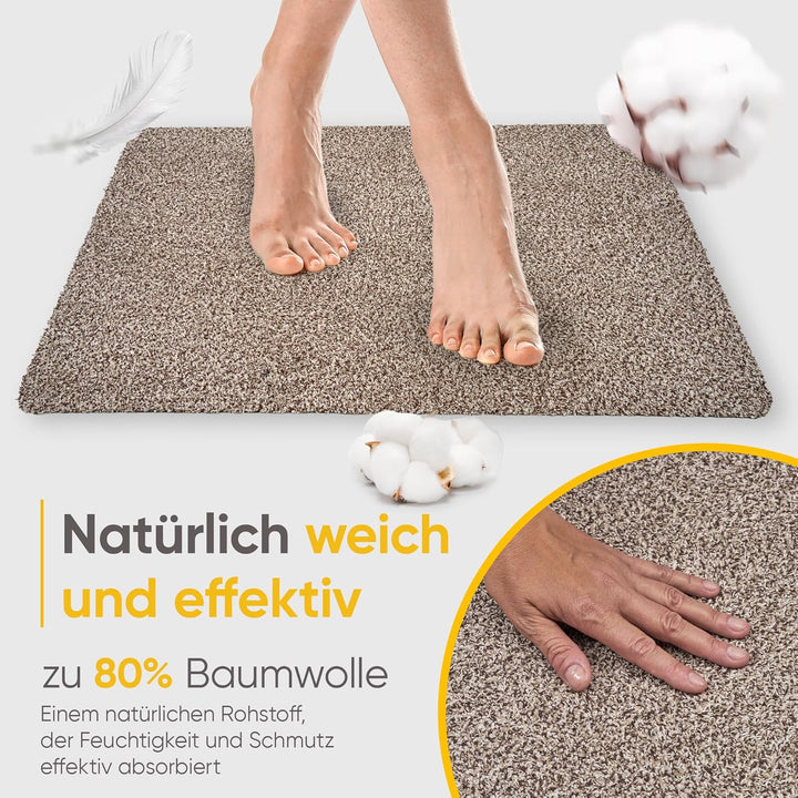 Entrando Fussmatte 40x60 cm - innen und aussen - Baumwolle - rutschfest, waschbar, robust - passt un