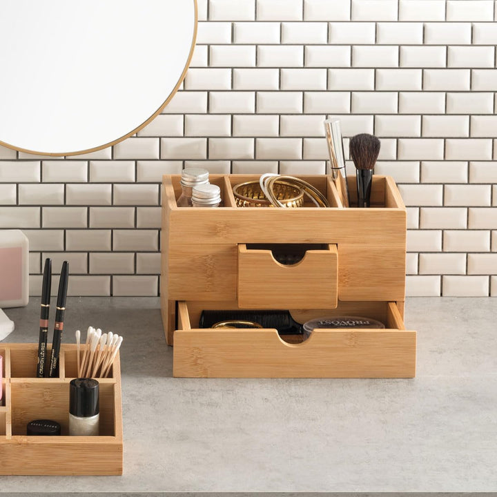 5 five simply smart 5five - organizer mit 2 schubladen und 3 fächern aus bambus