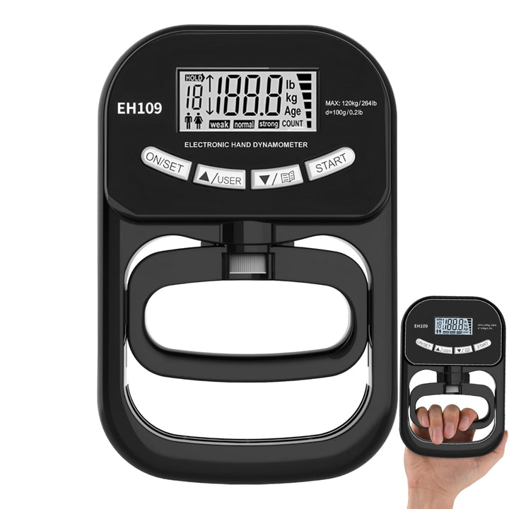 Digitaler Handkraftmessgerät,180KG Grip Strength Tester,Hand Dynamometer Schwarz,Elektronischer Grif