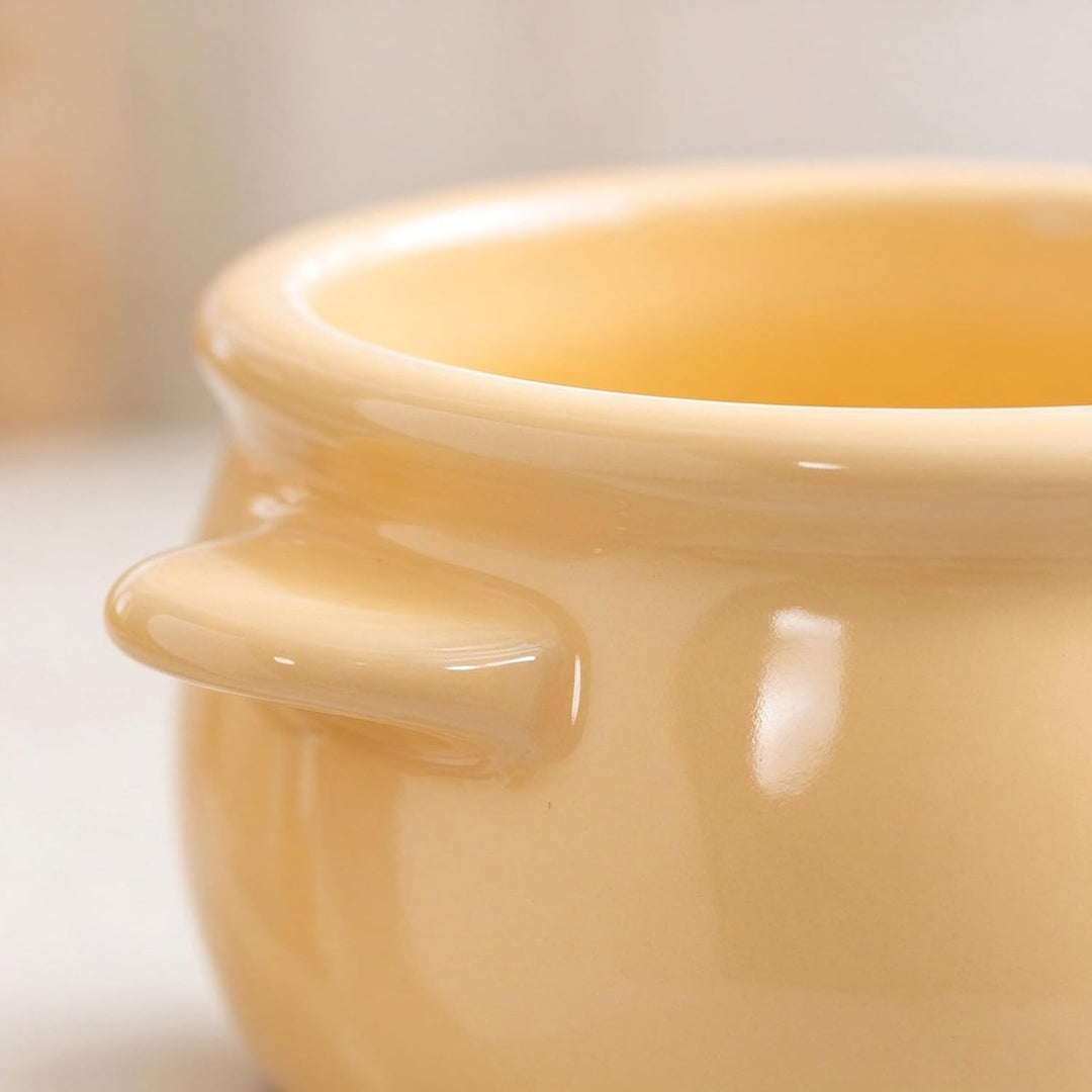 Keramik Schokoladenfondue Set mit 4 Gabeln, Gelb