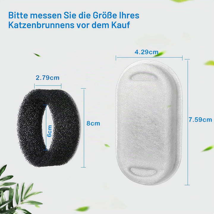 Katzenbrunnen Filter, Vindox 16 Stück Ersatzfilter mit Aktivkohle Kohlefilter für 2L/3.2L/4L Edelsta