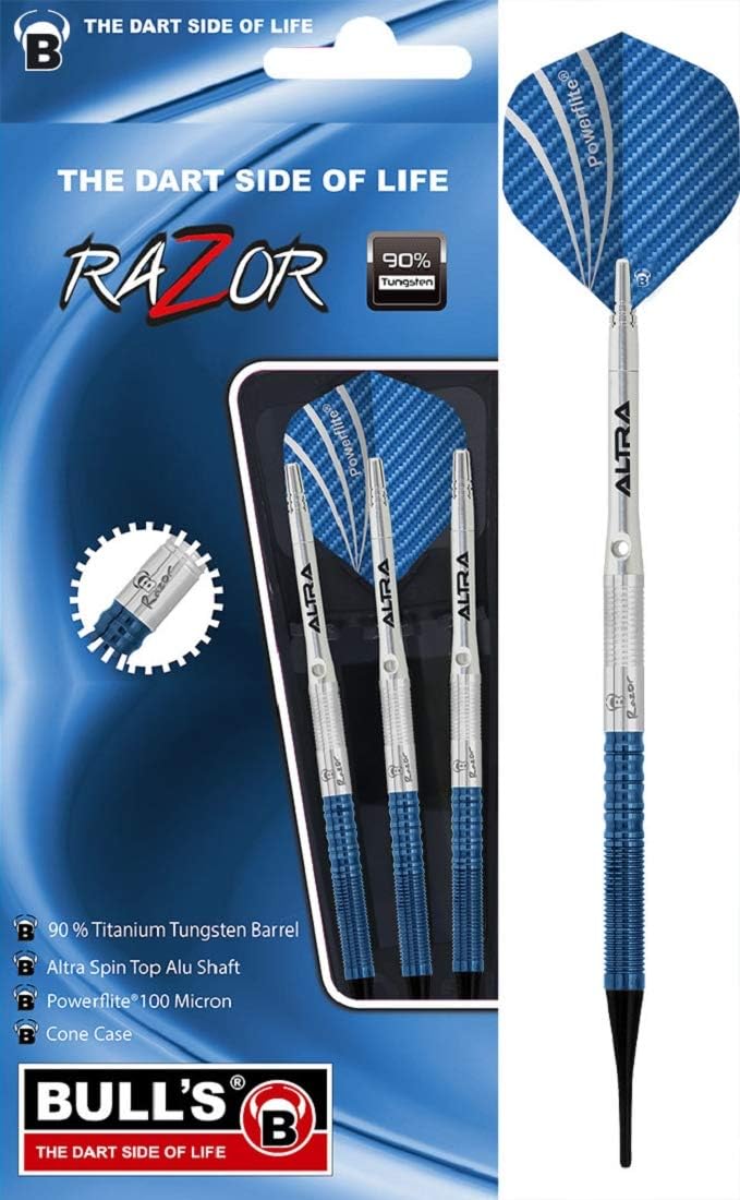 Bull's Razor Soft Dart, Silber/Blau, 18g R3, R3