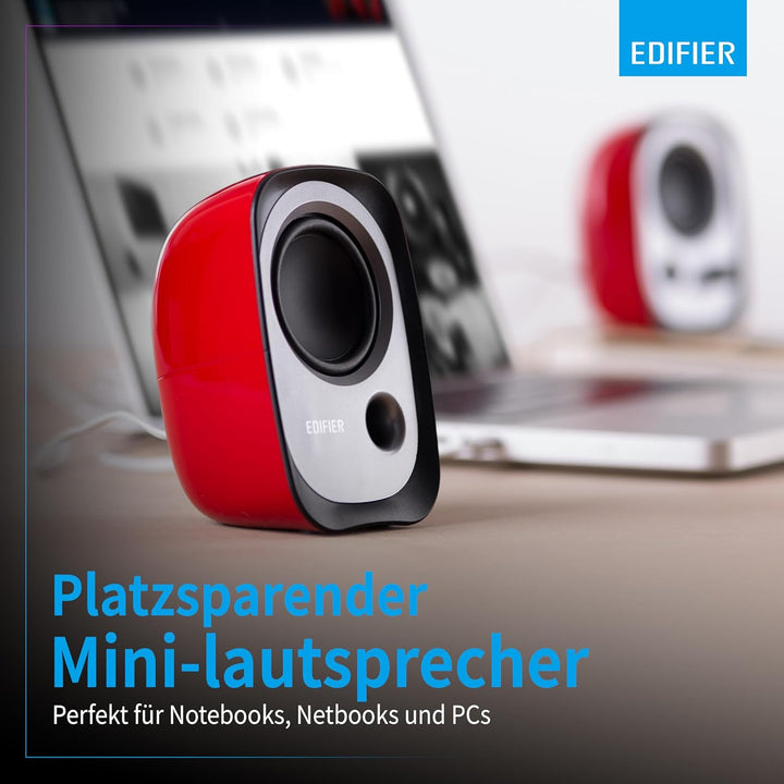 Edifier R12U RD USB-Lautsprecherset Bassreflex-Port Kopfhöreranschluss Integrierter Lautstärkeregler
