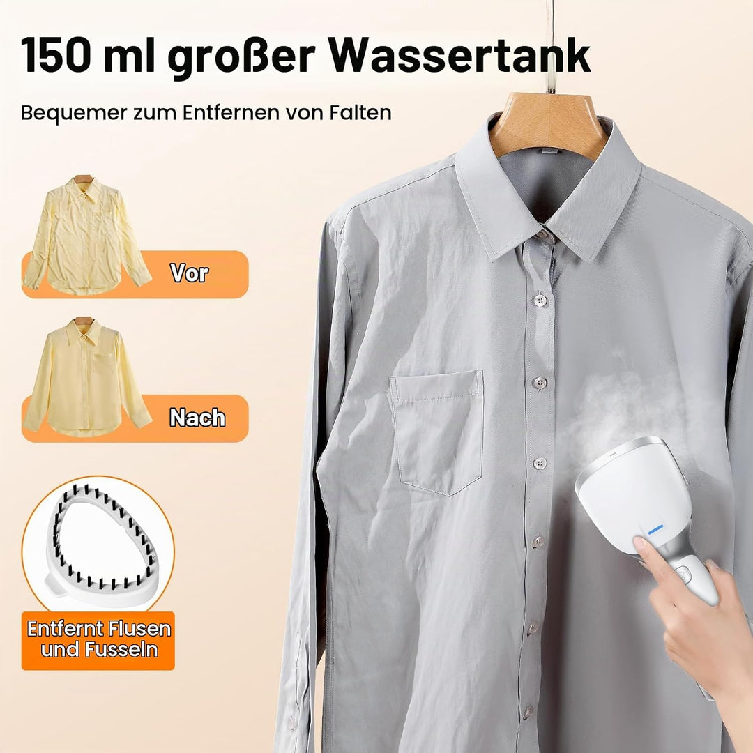 1000W Steamer Dampfglätter, Tragbarer Dampfbürste, 14-18g/min Handheld Dampfbügeleisen, mit Abnehmba