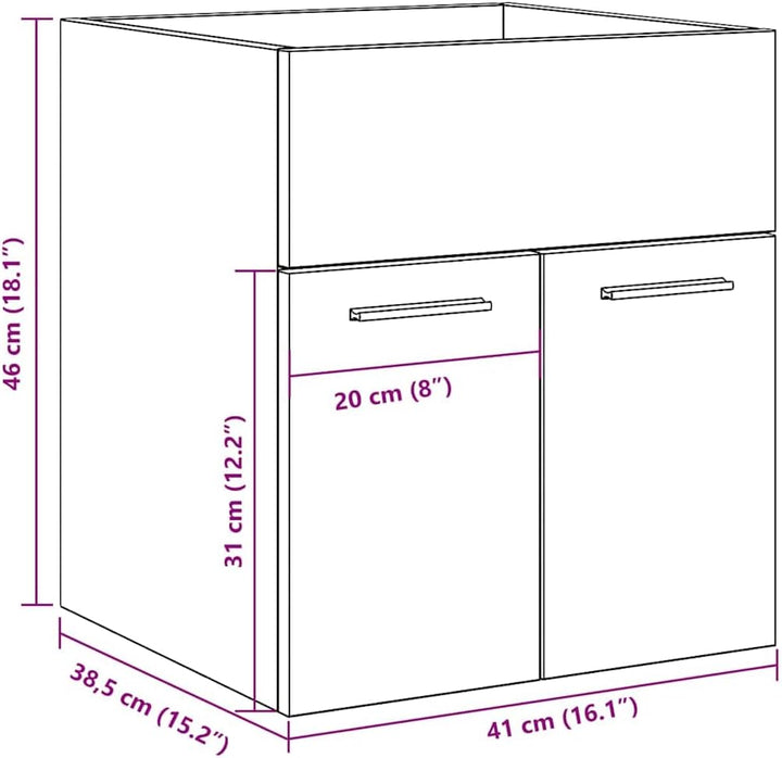 vidaXL Waschbeckenschrank Altholz-Optik 41x38,5x46 Holzwerkstoff Altholz 41 x 38.5 x 46 cm, Altholz