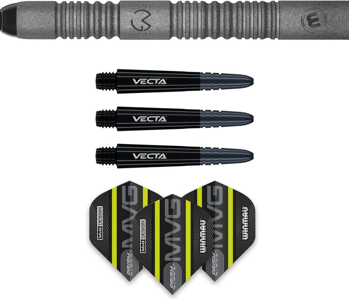 WINMAU MvG Exact 21.5 Gramm Profi Wolfram Softip Dartpfeile Set mit Flights und Schäfte