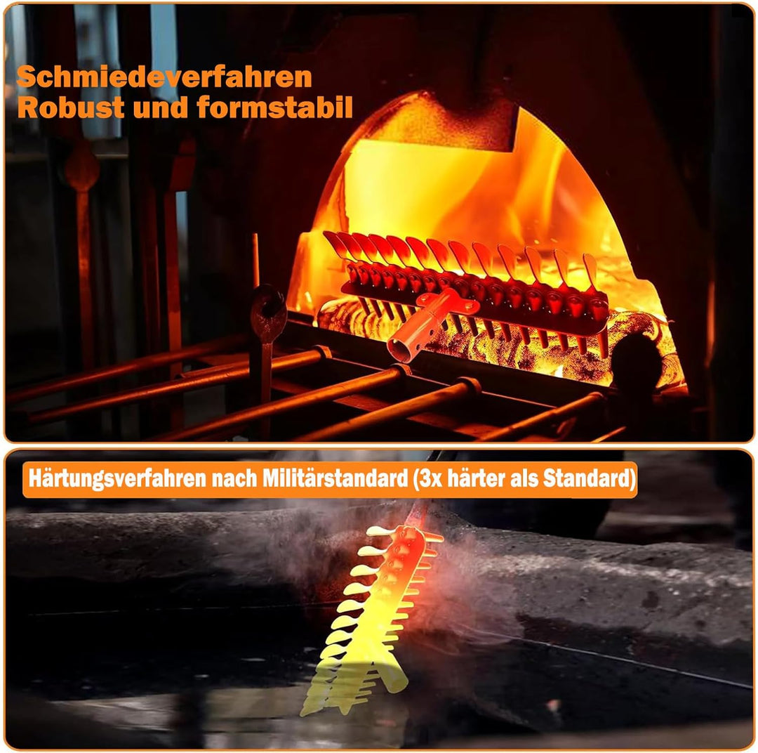 Vertikutierrechen für Rasenflächen – 38 cm breiter Rechen mit Zwei-Seiten-Zinken & 145 cm verstellba