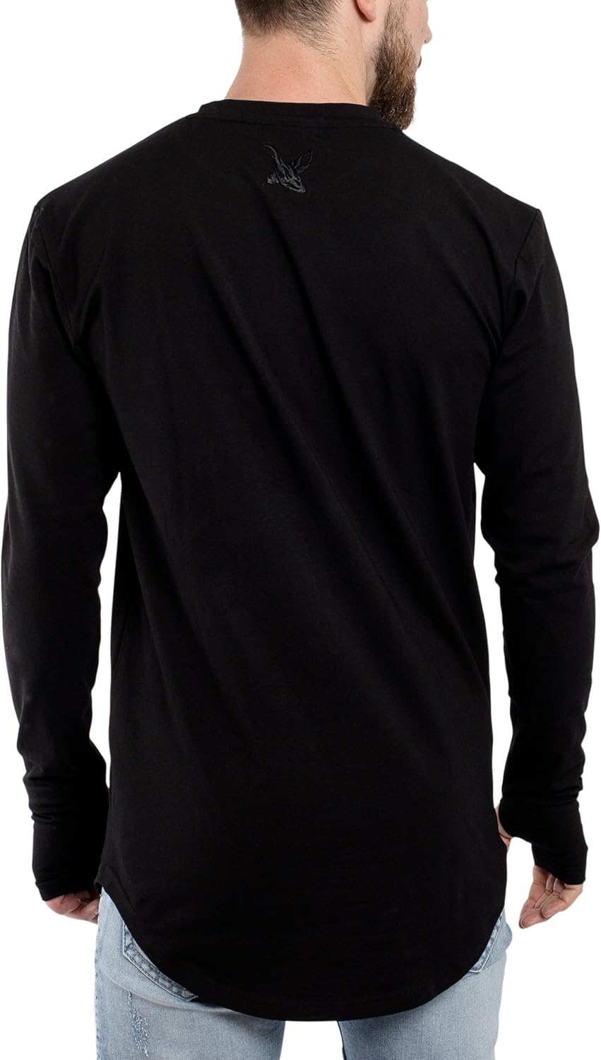 Blackskies Round Longsleeve T-Shirt | Langes Oversize Fashion Basic Langarm Herren Longshirt Long Te
