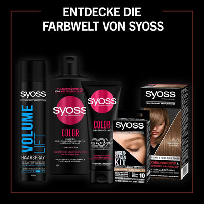 Syoss Color Glow Pflegende Haartönung Pompeian Red Pantone 18-1658 (3 x 100 ml), semi-permanente Col